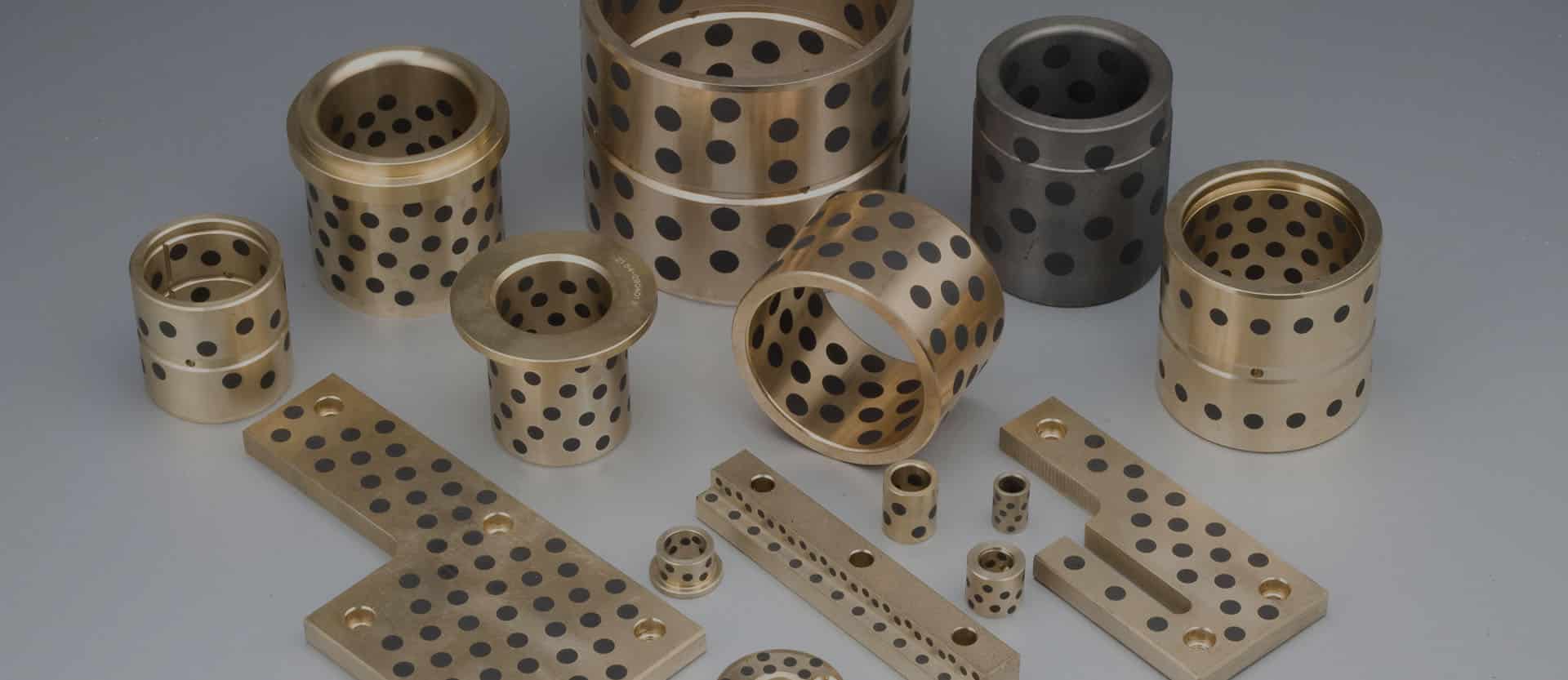 sliding bearing bushing Cast Bronze Bushings with Solid Lubricant Inserts C90700 (SAE 65) Bronze Bearing Cast Bronze Bushings with Solid Lubricant Inserts ordered with optional self-lubricating graphite or pre-drilled mounting holes.