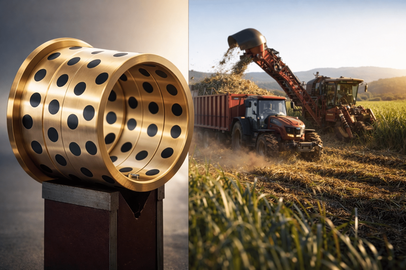 Application and Material Selection Guide for Self-Lubricating Graphite Bronze Bushings in Sugar Cane Harvesters 22 Shop Oil-Free Universal Guide Bushings - Straight, Bronze with Graphite Embedded from for sugar cane factory improve sliding performance.